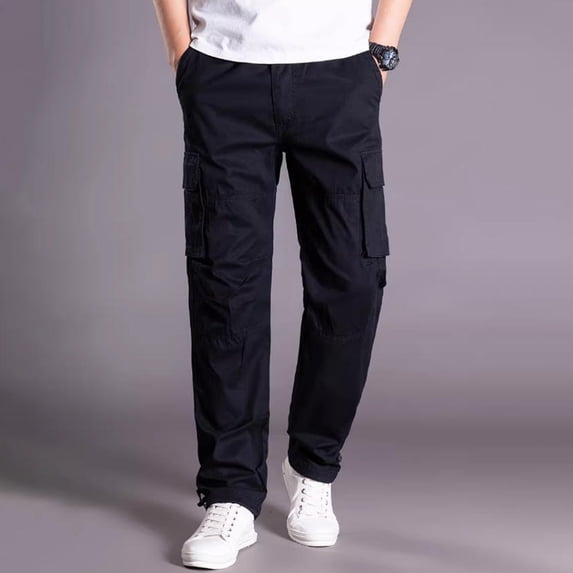 Relaxed Fit Cargo Pants for Men & Big Sizes, Light Fashion Affordable Daily Work Trousers