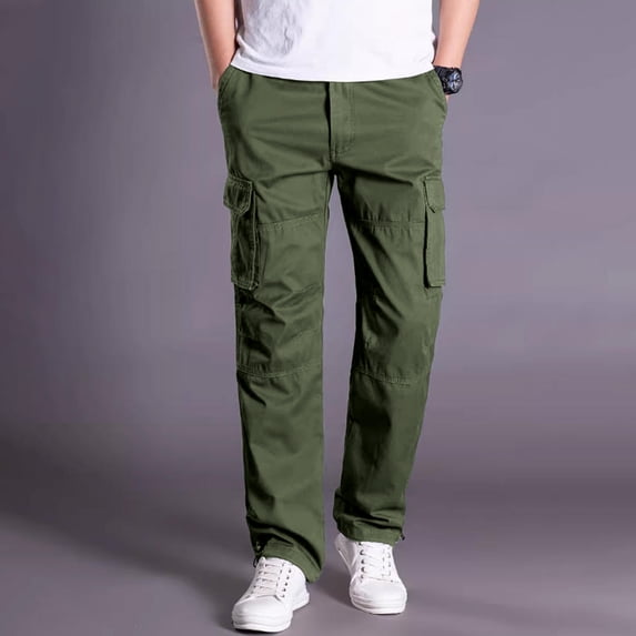 Relaxed Fit Cargo Pants for Men & Big Sizes, Light Fashion Affordable Daily Work Trousers
