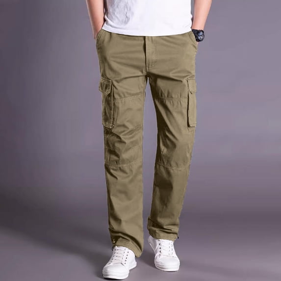 Relaxed Fit Cargo Pants for Men & Big Sizes, Light Fashion Affordable Daily Work Trousers