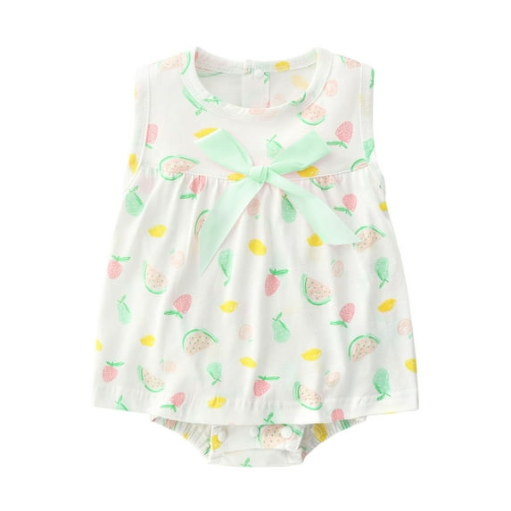 Relaxed Fit Cartoon Prints Sleeveless Dress with Romper, 59 (Girl's)