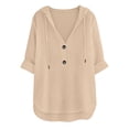thumbnail image 1 of Relaxed Fit Collared Shirt Beach Button Up Shirts for Women Plus Size Top Crew Neck Tshirts for Women Women Linen Shirt Y2K Tops Dressy Summer Outfits Womens Workout Tops Casual Blouse, 1 of 9