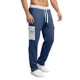 thumbnail image 1 of Relaxed Fit Drawstring Cargo Pants for Men Waffle Knit Textured Trousers Side Pockets Breathable Bottoms Casual Lounge Home-wear, 1 of 7