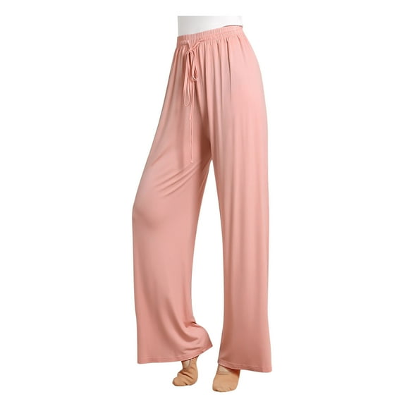 Relaxed Fit Long Harem Pants for Women Trendy Summer Fashion Olyvenn Workout Runnng Women's Loose High Waist Wide Leg Pants Dancing Out Modert Casual Trousers Yoga Gym Pants Pink 4