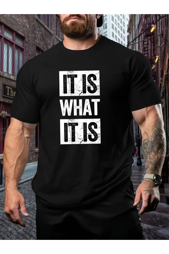 Relaxed Fit Plus Size T-Shirt For Men Casual Graphic Print Short Sleeve Oversi