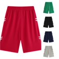 thumbnail image 1 of Relaxed‑Fit School‑Age Kids Basketball Training Shorts, Elastic Waist Side Stripe Summer Outdoor Sports Shorts, 1 of 5