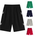 thumbnail image 1 of Relaxed‑Fit School‑Age Kids Basketball Training Shorts, Elastic Waist Side Stripe Summer Outdoor Sports Shorts, 1 of 5