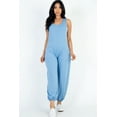 thumbnail image 1 of Relaxed French Terry Sleeveless Scoop Neck Jumpsuit with Front Pocket, 1 of 9