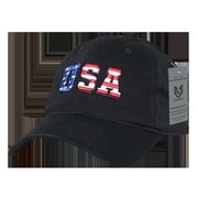 Relaxed Graphic Cap - Black - US Flag Letters