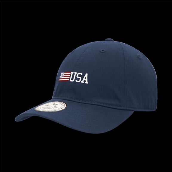 Relaxed Graphic Cap, Side US Flag, Navy