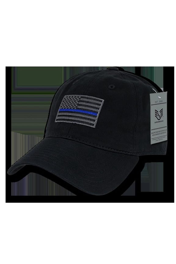 Relaxed Graphic Cap, Thin Blue Line, Black