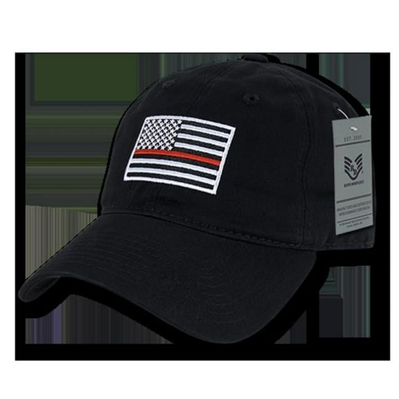 Relaxed Graphic Cap, Thin Red Line - Black