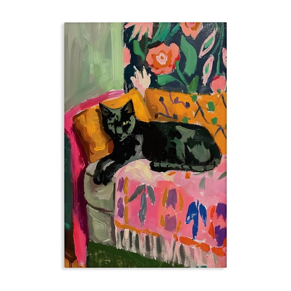 Stupell Industries Relaxed Kitty on Couch Canvas Wall Art, design by LSR Design Studio