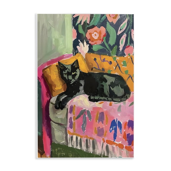 Stupell Industries Relaxed Kitty on Couch Wall Plaque Art, design by LSR Design Studio