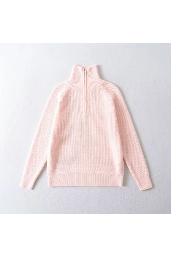 Relaxed Old Money Style Waffle Knit Casual Comfortable Three-Piece Set for Women: Stand Collar Knit Top + Straight Shorts + Long Pants