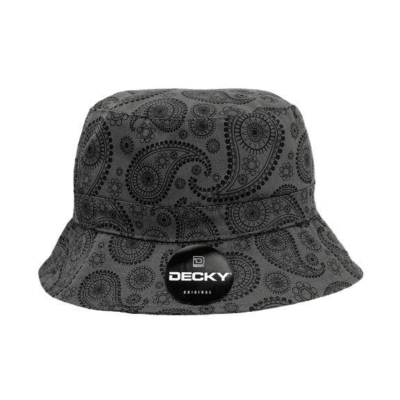 Decky 459 Relaxed Paisley Buckets Hat-Dark Grey-L/XL
