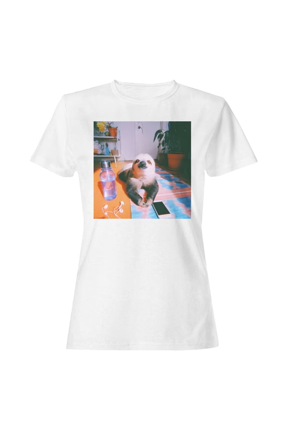 Relaxed Sloth Yoga Time Women's White T-shirt