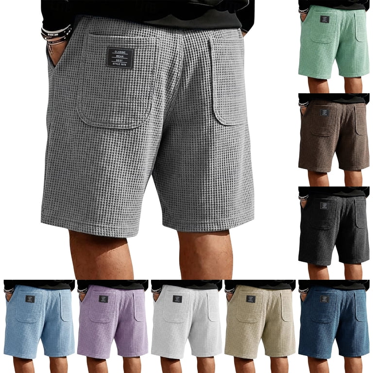 Relaxed Waffle Knit Shorts with Soft Textured Fabric and Back