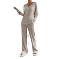 thumbnail image 1 of Relaxed and Versatile: Women's Slouchy Two-Piece Outfit in Khaki - [ZhiHiMeRi] | (US 12-14)L,Khaki, 1 of 7