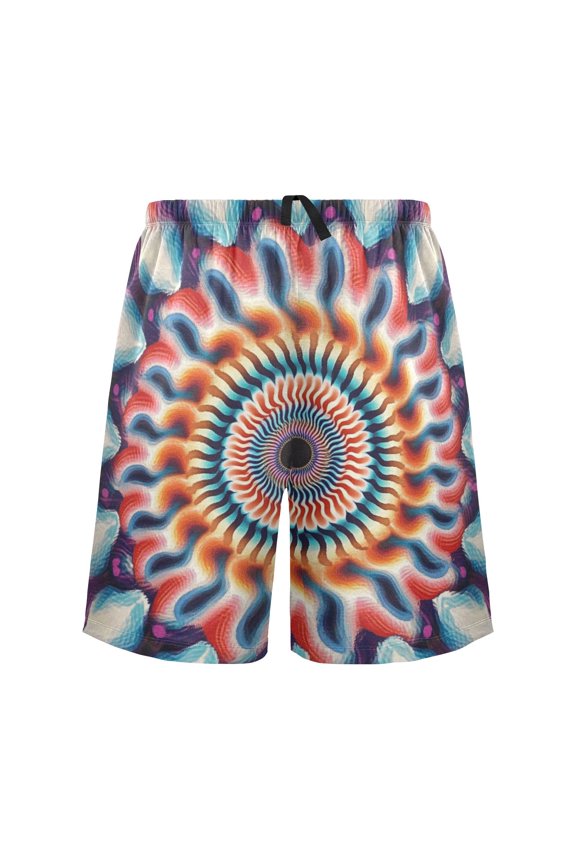 Relaxed fit printed pajama bottoms, sizes S to XXL A Psychedelic Optical Illusion Pattern