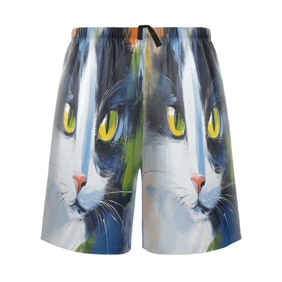 Relaxed fit printed pajama bottoms, sizes S to XXL An Oil Painting Cat