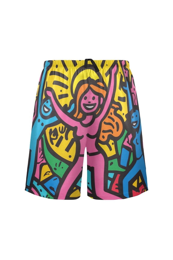 Relaxed fit printed pajama bottoms, sizes S to XXL Beautiful Abstract Painting