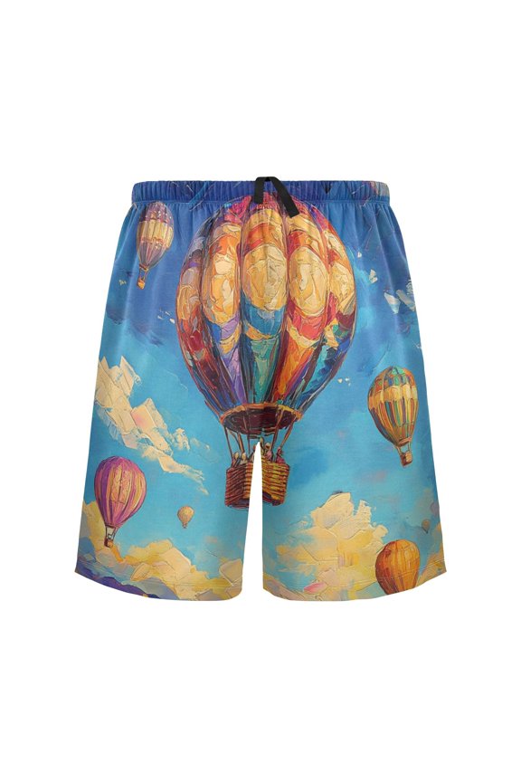 Relaxed fit printed pajama bottoms, sizes S to XXL Beautiful Hot Air Balloon
