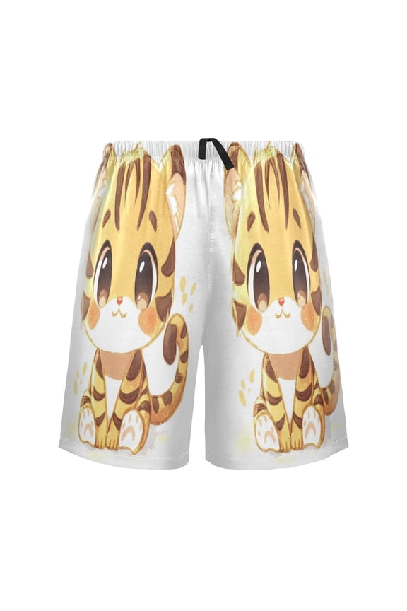 Relaxed fit printed pajama bottoms, sizes S to XXL Cartoon Tiger