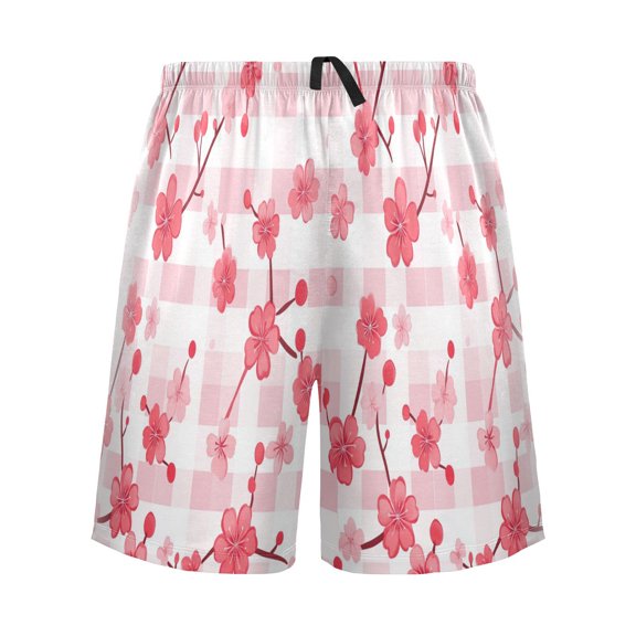 Relaxed fit printed pajama bottoms, sizes S to XXL Cherry Checkered Pattern