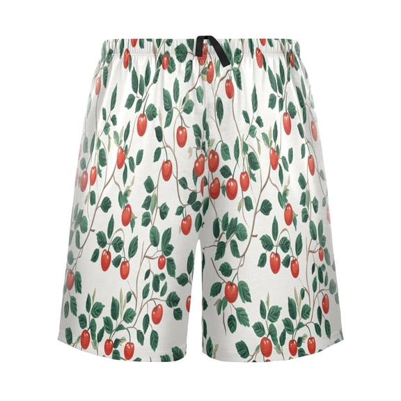 Relaxed fit printed pajama bottoms, sizes S to XXL Cherry Pattern