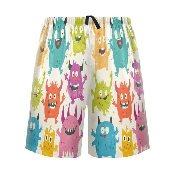 Relaxed fit printed pajama bottoms, sizes S to XXL Cute Monsters