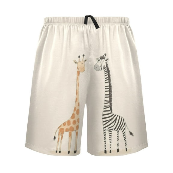 Relaxed fit printed pajama bottoms, sizes S to XXL Giraffe and Zebra