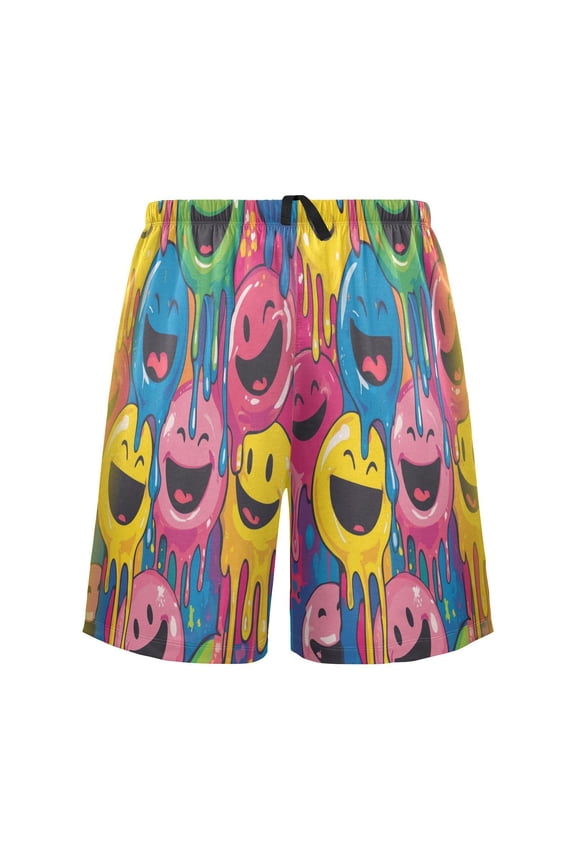 Relaxed fit printed pajama bottoms, sizes S to XXL Many Smiling Faces