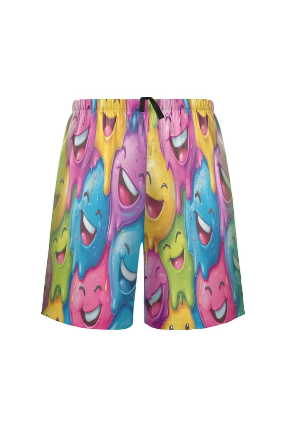 Relaxed fit printed pajama bottoms, sizes S to XXL Smiling Faces