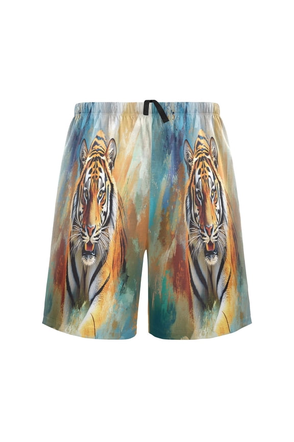 Relaxed fit printed pajama bottoms, sizes S to XXL Tiger