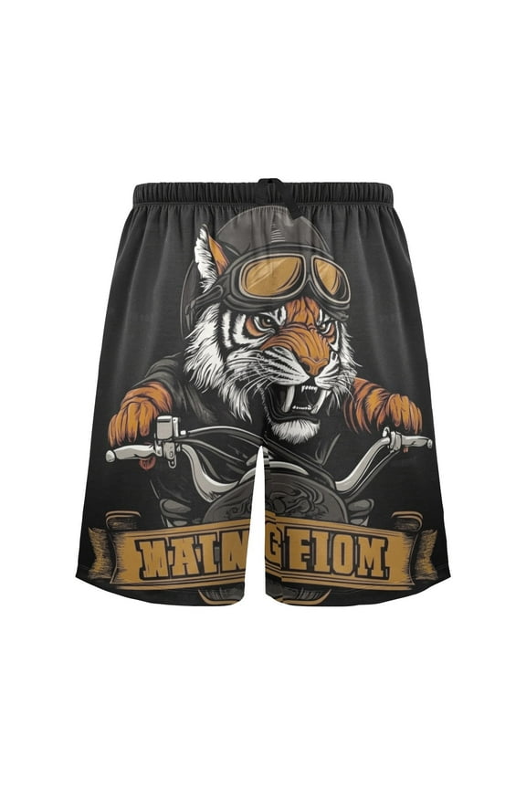 Relaxed fit printed pajama bottoms, sizes S to XXL Tiger