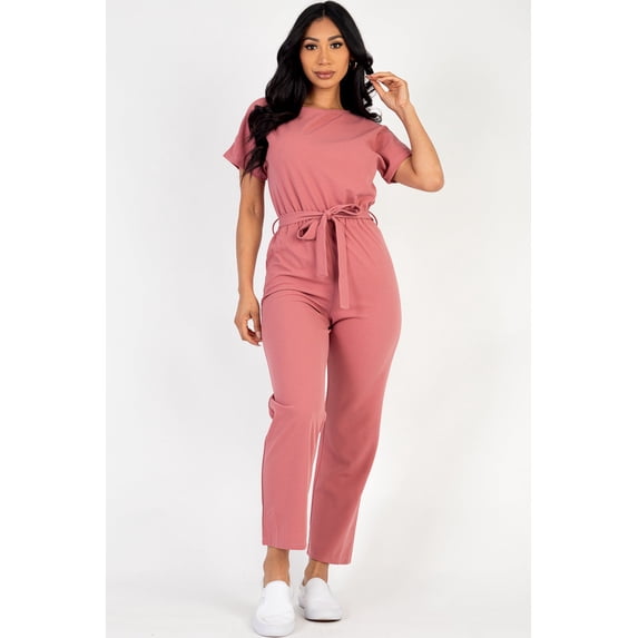 Relaxed jumpsuit with a tie waist