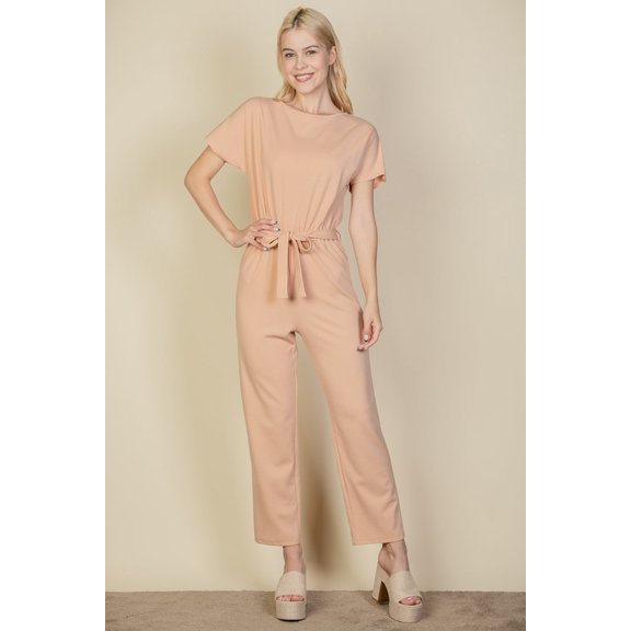 Relaxed jumpsuit with a tie waist