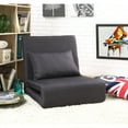 thumbnail image 1 of Relaxie Black Linen Flip Chair - Sleeper Dorm Bed Couch Lounger Sofa, 5-Position Adjustable, Convertible, 1 of 9