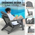 thumbnail image 1 of Relaxing 2-Piece Folding Adirondack Chair Set in Gray - Perfect All-Weather Plastic Chairs for Campfires, Patio, Backyard and Porch, 1 of 7