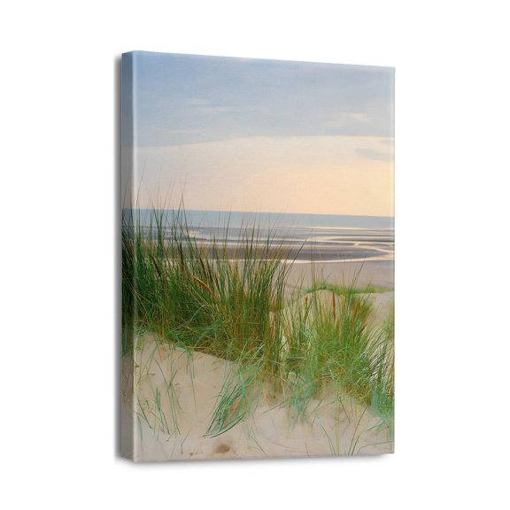 Relaxing Beach Vibe Art 12''x16'' Ocean Artwork Wall Decor, Framed Pictures of Beach Scenes for Bathrooms, Bedrooms & Kitchens Modern Seacoast Theme for Home Décor.