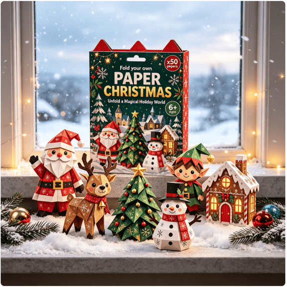 Relaxing & Beginner-Friendly-3D DIY Paper Christmas Craft Kit, Holiday Decoration Making Set, Creative Paper Folding Art Project For Seasonal Home Decor