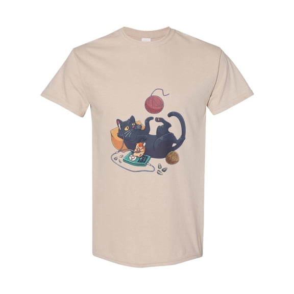 Relaxing Cat Funny Chill Lazy Pet Feline Nap Kitty Cute Animal Graphic T-Shirt, for men & women, up to size 5XL