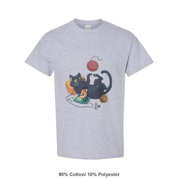 Relaxing Cat Funny Chill Lazy Pet Feline Nap Kitty Cute Animal Graphic T-Shirt, for men & women, up to size 5XL