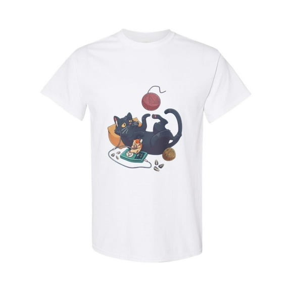 Relaxing Cat Funny Chill Lazy Pet Feline Nap Kitty Cute Animal Graphic T-Shirt, for men & women, up to size 5XL