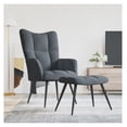 thumbnail image 1 of Relaxing Chair with Stool Dark Gray, Modern Armchair for Living Room - Padded Foam Upholstered Accent Chair with Steel Frame, 24x27.6x38in, 1 of 9