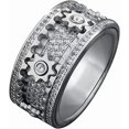 thumbnail image 1 of Relaxing Emotional Rings Fidget Spinner Man Couples Rotating Mechanical Ring(Full Diamond Silver 11), 1 of 6