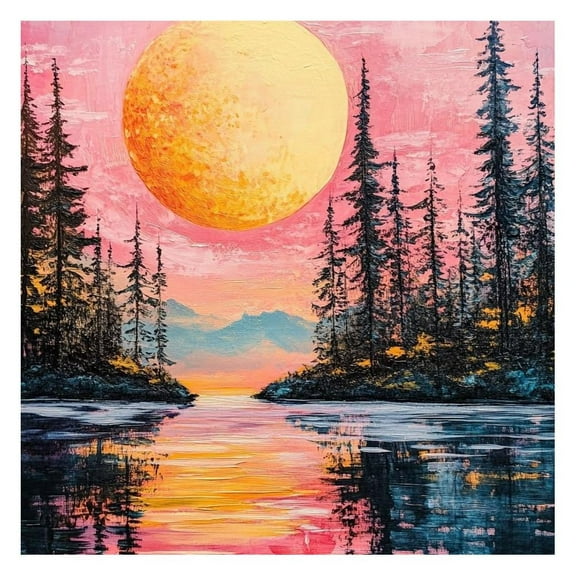 Relaxing Handmade Bead Art Sparkling Landscape Gift for Holidays, 12" 16"