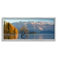 thumbnail image 1 of Relaxing Lake Reflection Distant Mountains Landscape Photograph Gray Framed Art Print Wall Art, 1 of 7