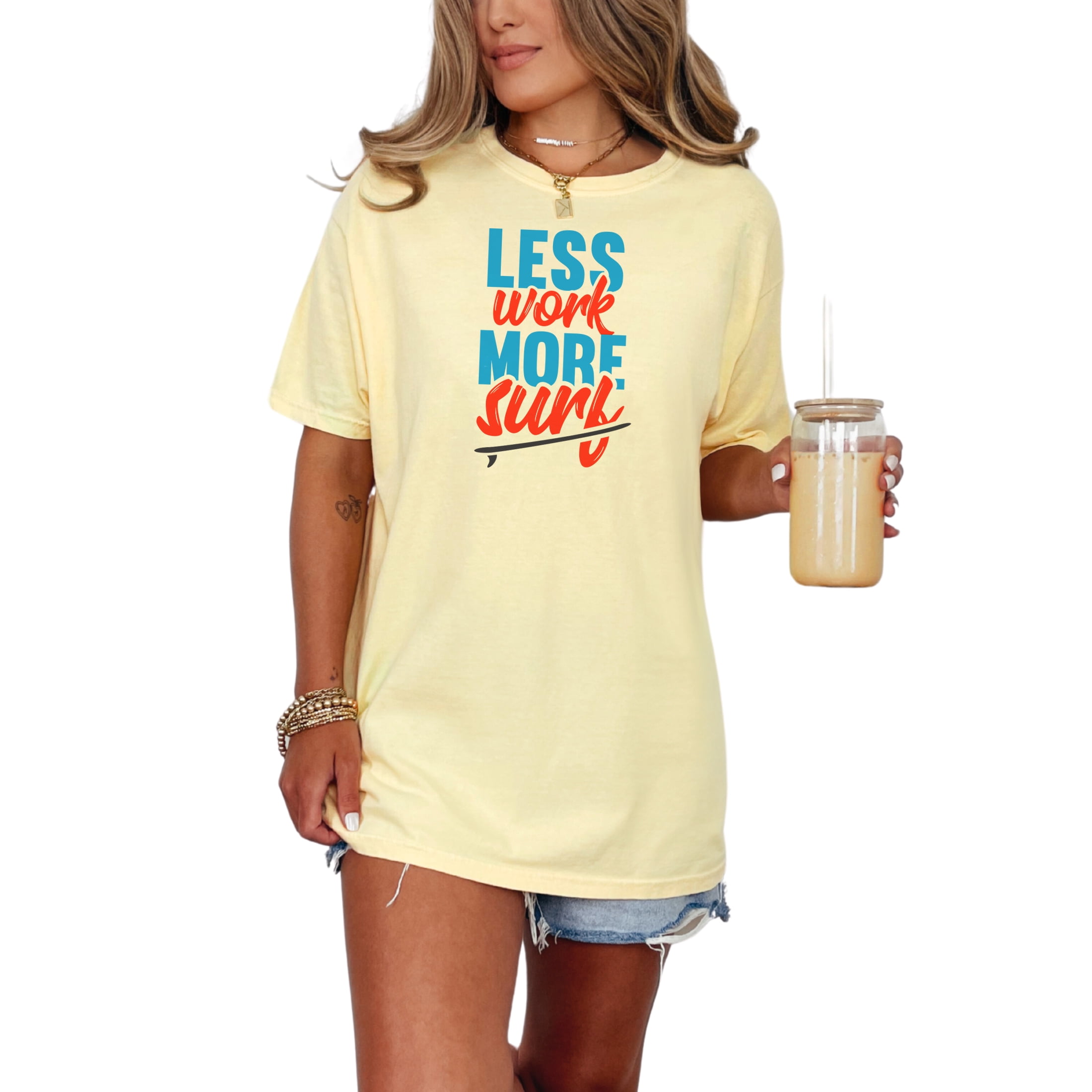 Relaxing Lifestyle Less Of Work More Surf, Butter Comfort Colors T-Shirt, 2XL