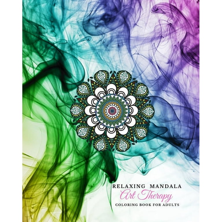 13pc Adult Coloring Book Set Colored Pencil Mandala Design Stress Relieving Calm